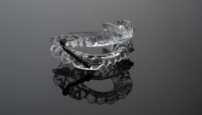 Mouthguard example showcased against a black background.