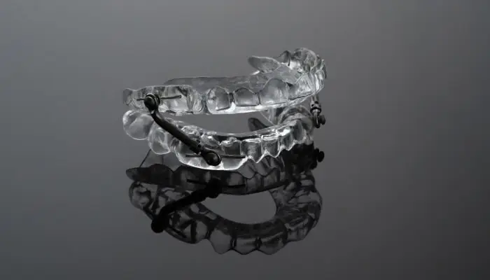 Mouthguard example showcased against a black background.